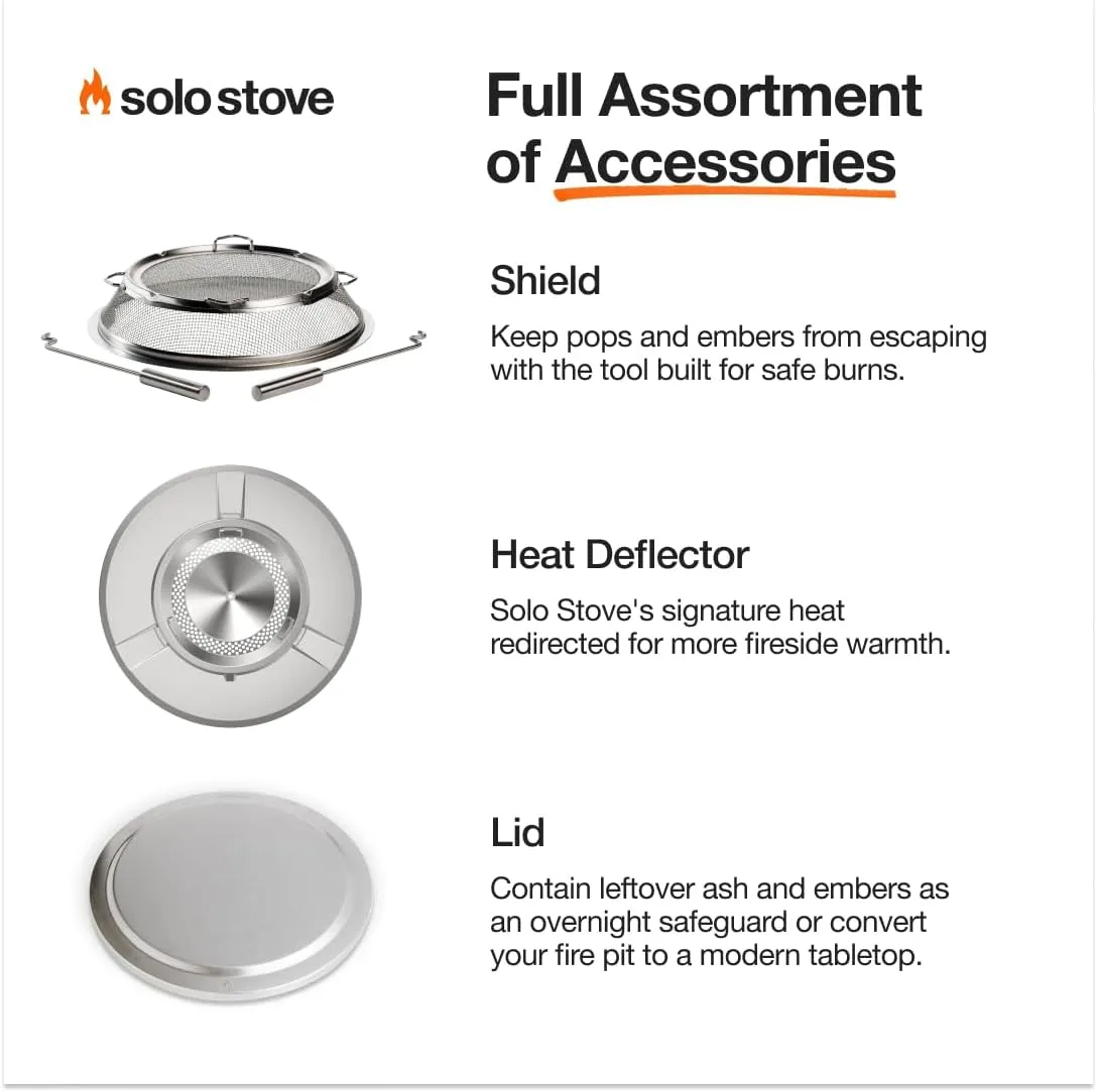 Solo Stove Bonfire 2.0 with Stand, 19.5 Inch Smokeless Fire Pit with Removable Ash Pan - Portable Outdoor Fire Pit - Stainless Steel Wood Burning Fireplace, Ideal for 4-6 People, 21.75 lbs, Ash