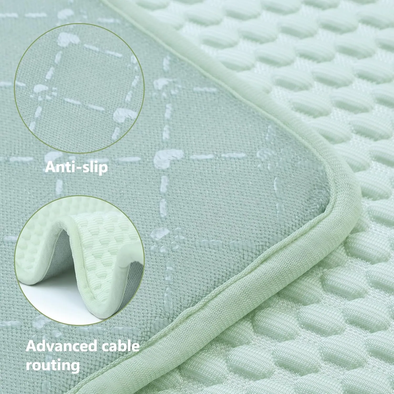 SOMOYA Dogs Cooling Mat Pet Cooling Pads Blanket Sleeping Kennel Mat,Washable Ice Silk Sleep Mat Pad Breathable for Large Dogs Cats (Green, Large (27.5x39.3 in))