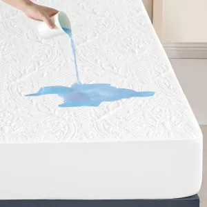Sophia & William Tencel Waterproof Mattress Protector King Size, Quilted Cooling 3D Air Fabric, Deep Pocket 20" Design, White