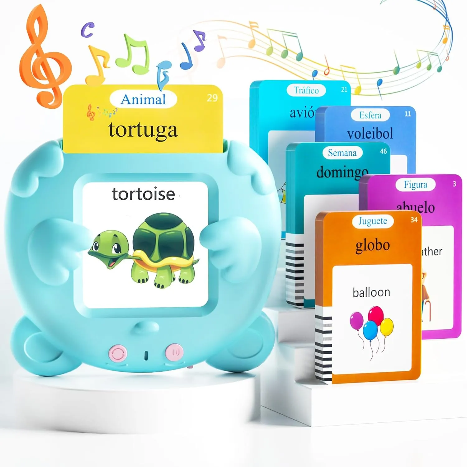 Spanish & English Talking Flash Cards for Toddlers, 510 Sight Words Bilingual Learning Toys for Children, Autism Pocket Speech Therapy Toys, Española Vocabulary Educational Flashcards