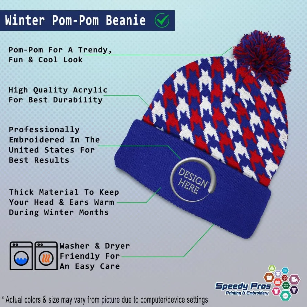 Speedy Pros Pom Pom Beanies for Women Fire Engine Truck A Embroidery Skull Cap Winter Hats for Men Acrylic 1 Size