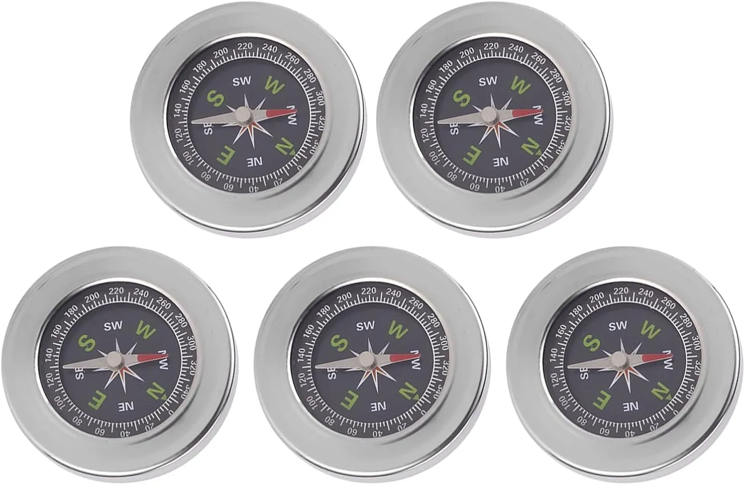 Stainless Pocket Compasses Round 60mm Compasses Accurate Compasses for Hiking Outdoor Camping Motoring Boating Survival