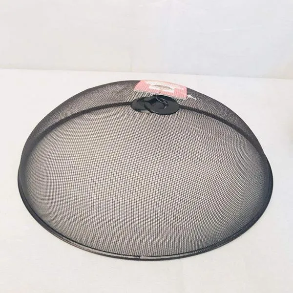 Stainless Steel Round Mesh Food Cover Picnic Barbecue Party Home Fly Mosquito Tent - Black
