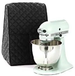 Stand Mixer Cover Home Kitchen Protective Stand Mixer Cover Quilted Pocket Organizer Bag Gadget Tool Universal Fit (Black)