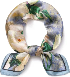 STARWHISPER 100% Pure Mulberry Silk Square Scarf-27''x27 Lightweight Hair Scarves Headscarf Night Sleeping with Gift Packed