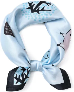 STARWHISPER 100% Real Mulberry Silk Scarf -21''x 21''-Lightweight Small Square Neckerchief Hair Scarf for Sleeping