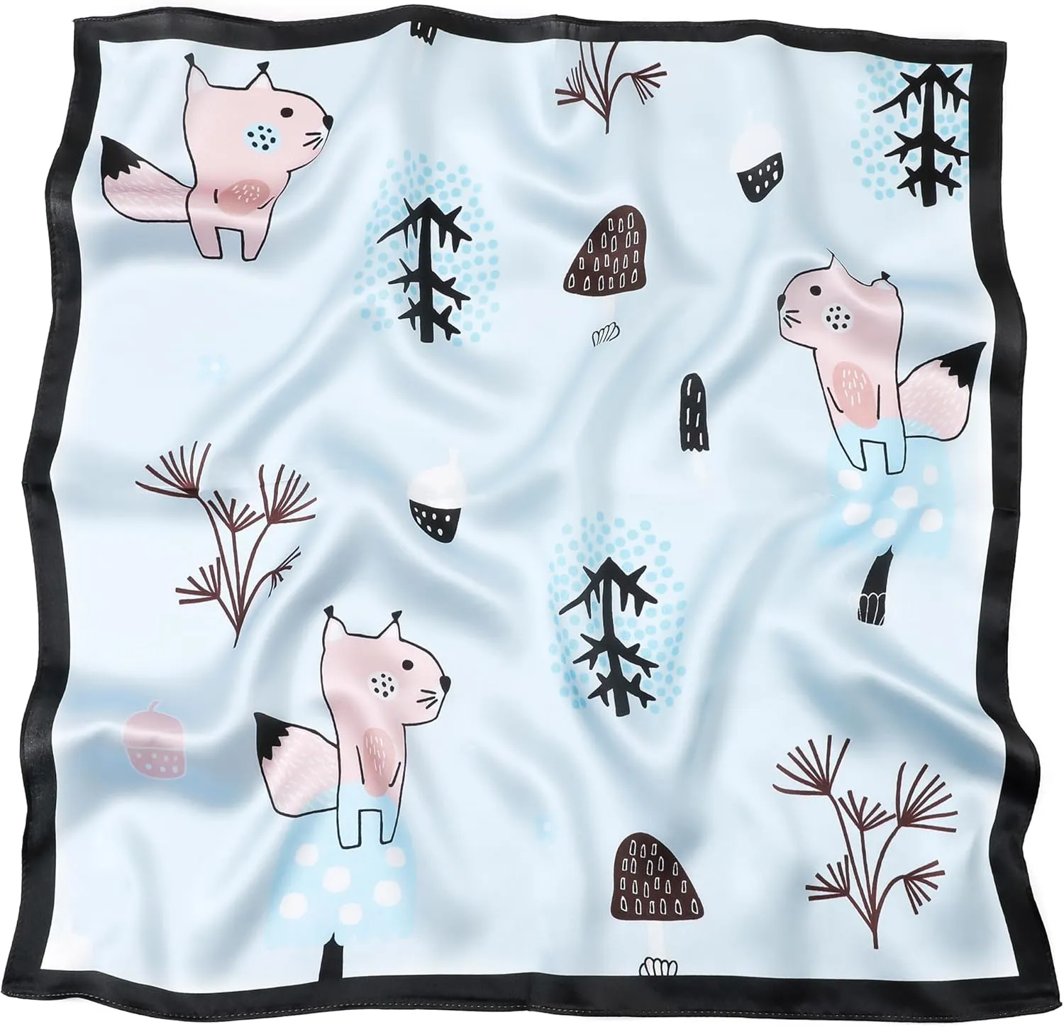 STARWHISPER 100% Real Mulberry Silk Scarf -21''x 21''-Lightweight Small Square Neckerchief Hair Scarf for Sleeping