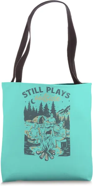 Still plays outside, camping summer time, camp fire, nature Tote Bag