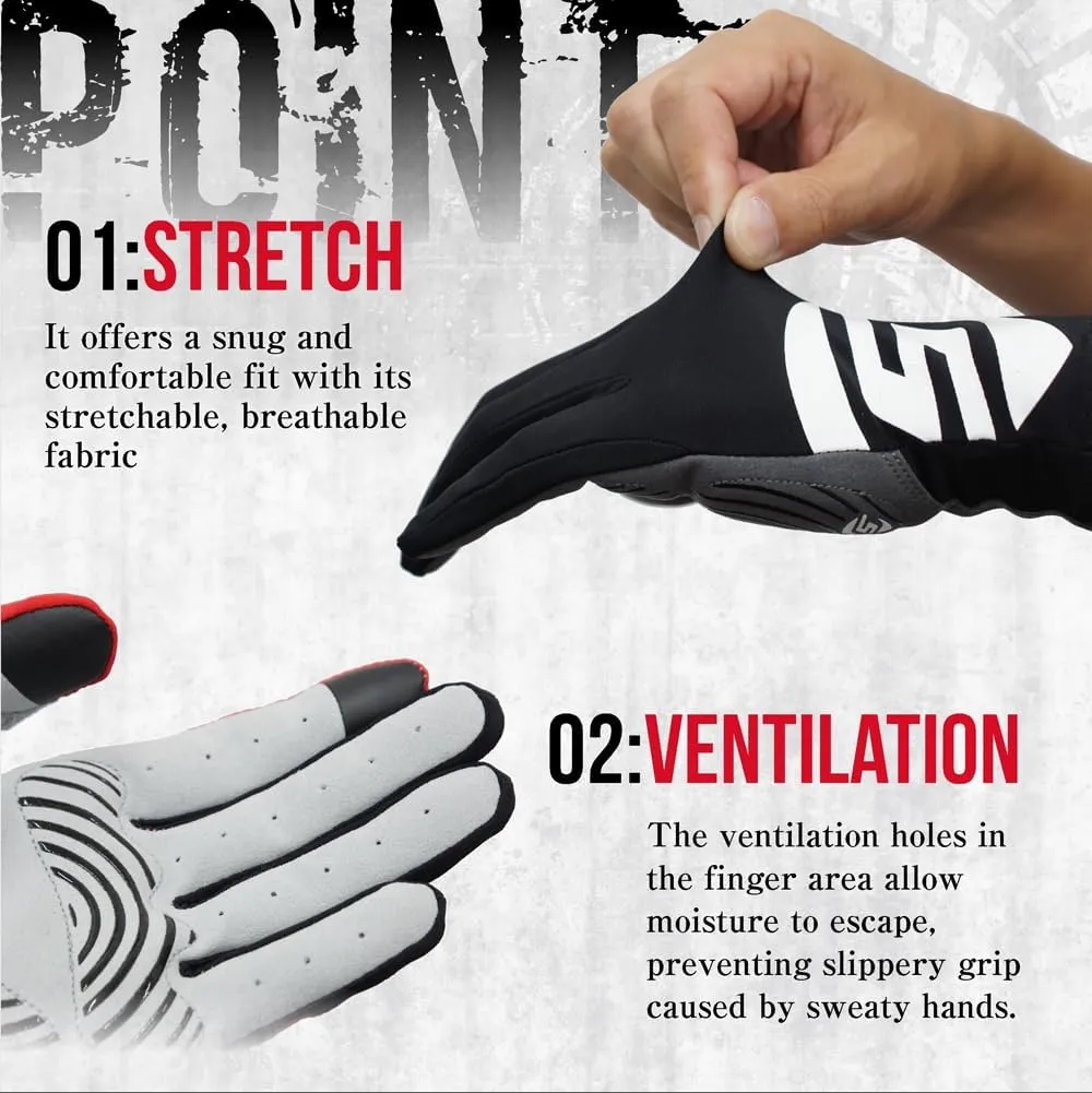 STRASSE Racing Gloves for Simulator Racing, Driving, Steering Wheel Controller. Lightweight, Stretch Fit, Ventilated, Padded Palm red XL