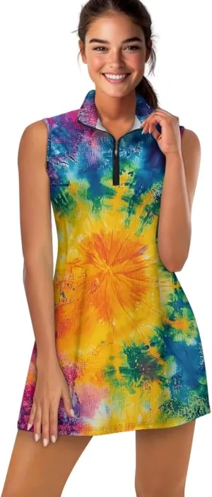 Stretch Golf Dress Multi-Sport Skort Dress Yoga Shorts Built-in Ball Pocket Quick-Dry Perfect for Golf Tennis Gym