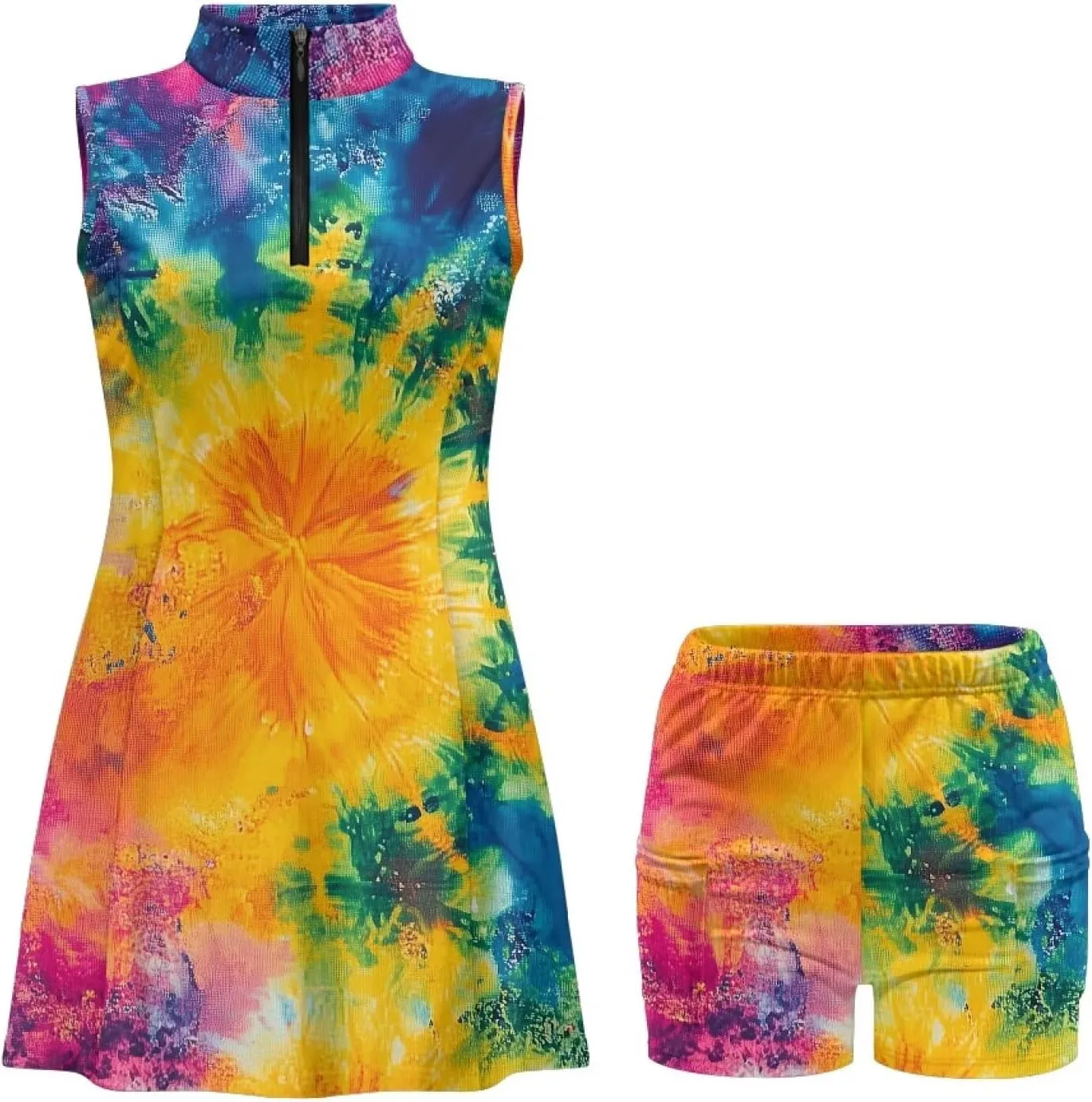 Stretch Golf Dress Multi-Sport Skort Dress Yoga Shorts Built-in Ball Pocket Quick-Dry Perfect for Golf Tennis Gym