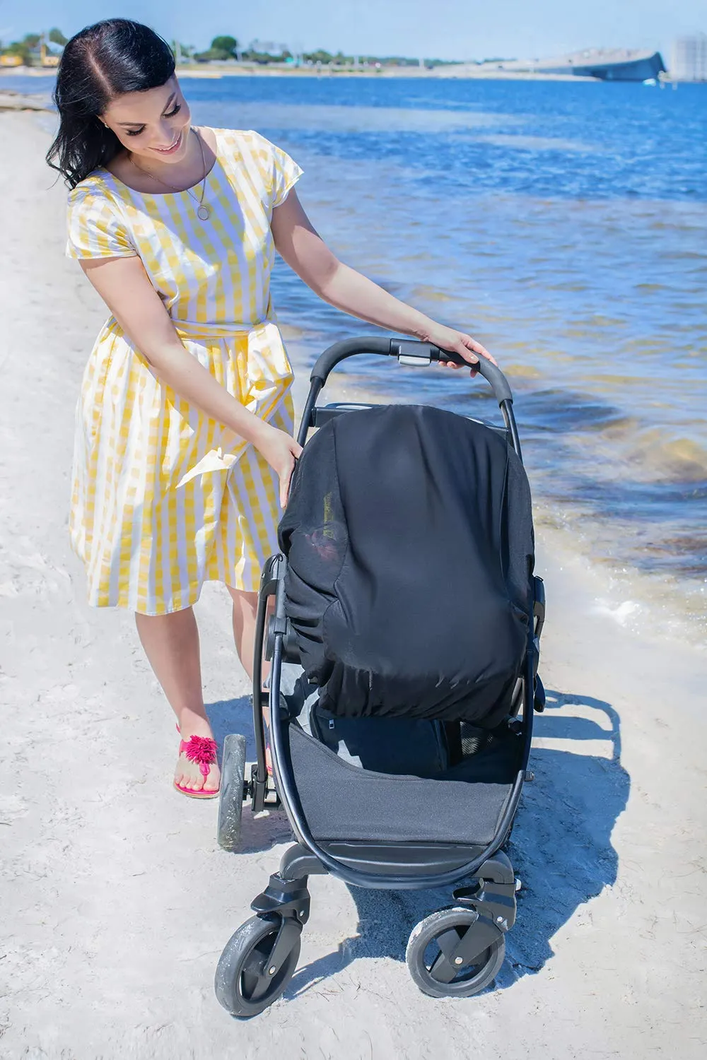 Stroller Sun Shade Cover Baby Car Seat Carrier Sunshade Pram Stroller Shade-Dark Shade Cut 96% UV Rays