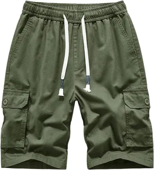 Summer Cargo Shorts for Men Lightweight Quick Dry Multi Pocket Outdoor Casual Elastic Waist Lounge Shorts