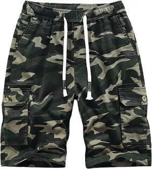 Summer Cargo Shorts for Men Lightweight Quick Dry Multi Pocket Outdoor Casual Elastic Waist Lounge Shorts