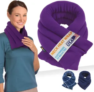 SunnyBay Microwave Heating Pad, Microwavable Heated Neck and Shoulder Wrap for Moist Hot or Cold Therapy, Lightly Weighted with Moldable Flaxseed, 26x6 Inches, Made in USA, Purple
