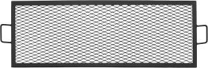 Sunnydaze X-Marks Fire Pit Cooking Grate - Outdoor Rectangle Black Steel BBQ Campfire Grill with Handles - 40-Inch
