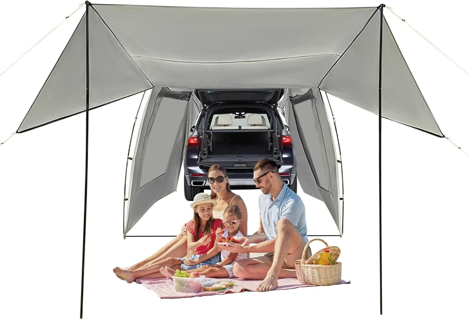 SUV Tent for Car Camping Universal Fits All SUVs Vans,Includes Rainfly and Poles UPF 50