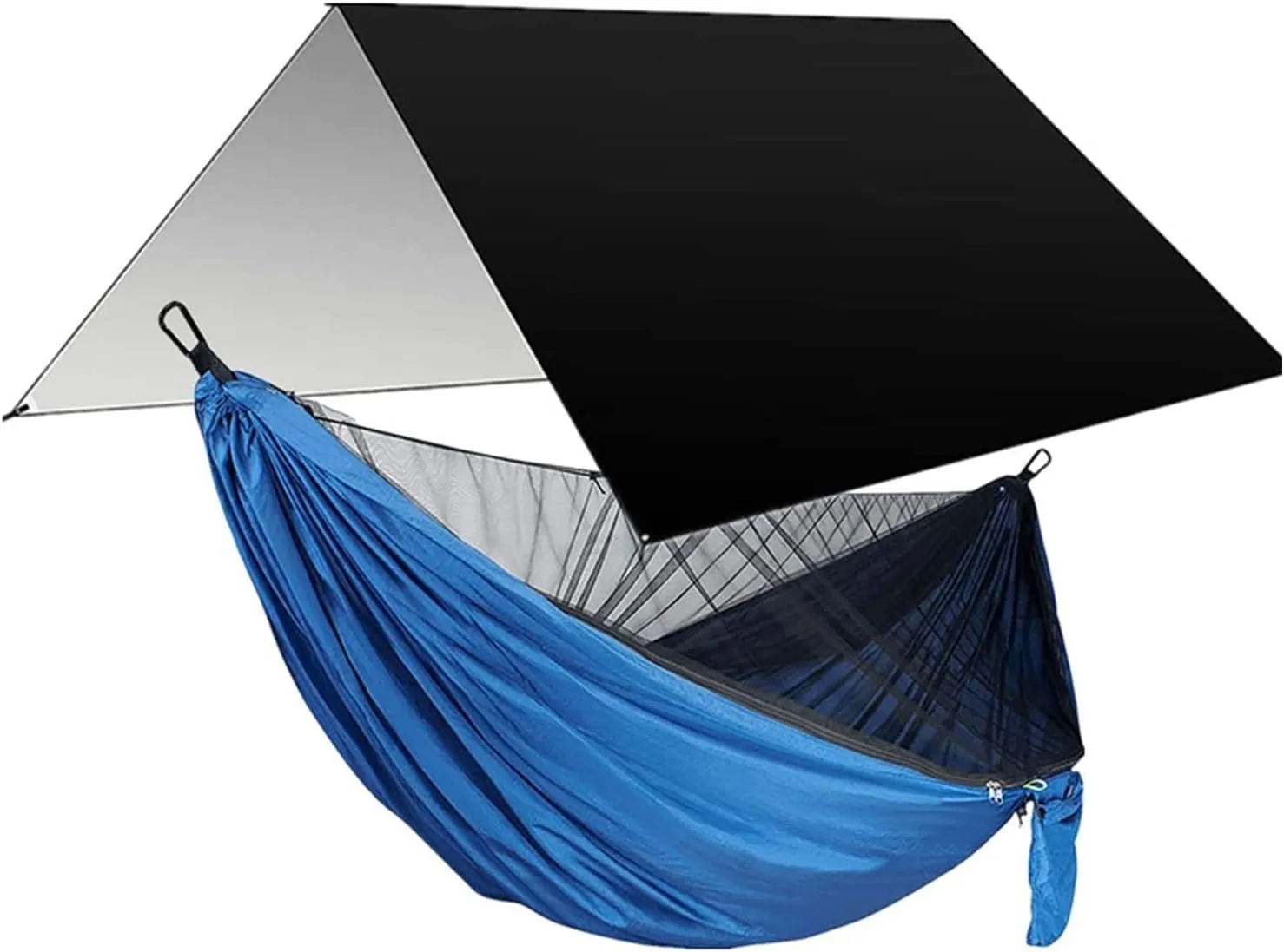 Swing Set Camping Hammock, Rainfly Travel Hammock, Net Hammock, Tent, Outdoor Hiking Backpack, Travel Camping Accessories Swing Seat (Color : Black and Blue)