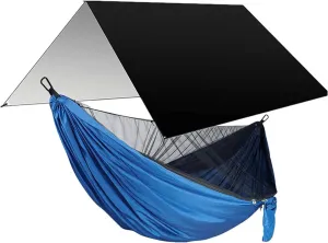 Swing Set Camping Hammock, Rainfly Travel Hammock, Net Hammock, Tent, Outdoor Hiking Backpack, Travel Camping Accessories Swing Seat (Color : Black and Blue)
