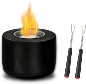 Tabletop Fire Pit Concrete Firepit Portable Mini Table Top Fireplace Ethanol Alcohol Burner, Smores Maker Indoor Outdoor Home Patio Balcony Decor, Gifts for Wedding Housewarming Christmas Birthday