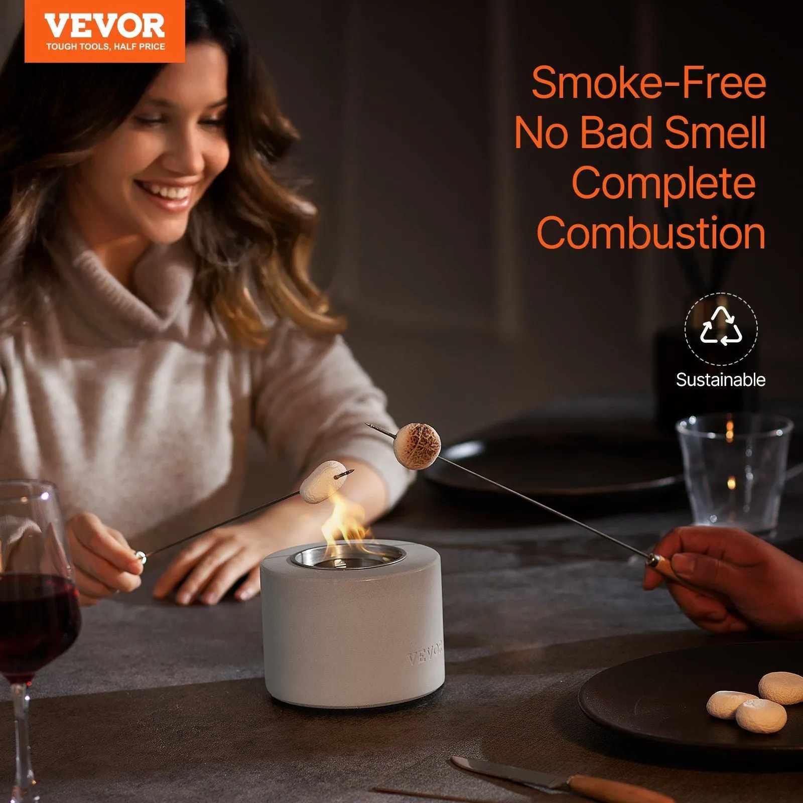 Tabletop Fire Pit Cylinder Indoor/Outdoor
