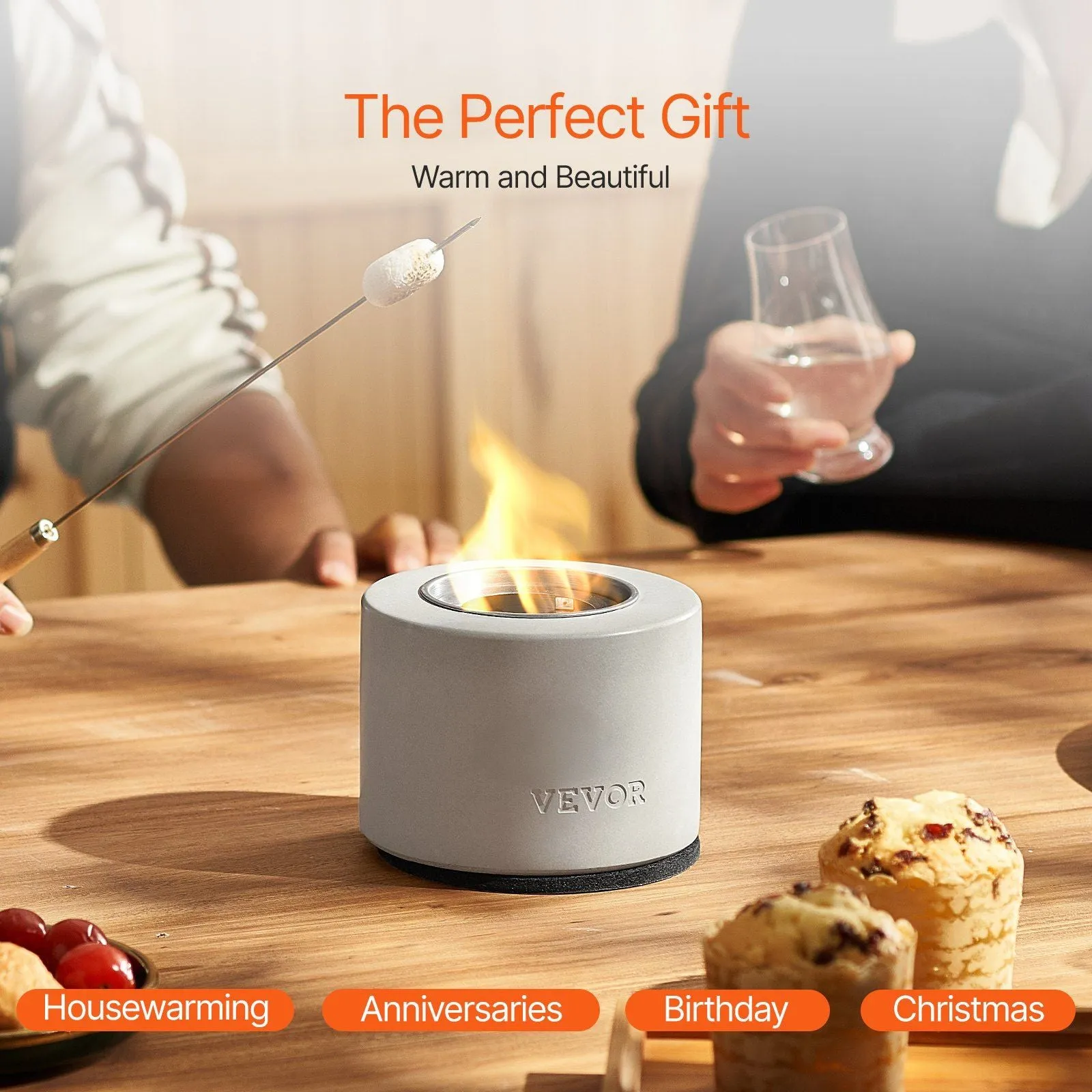 Tabletop Fire Pit Cylinder Indoor/Outdoor