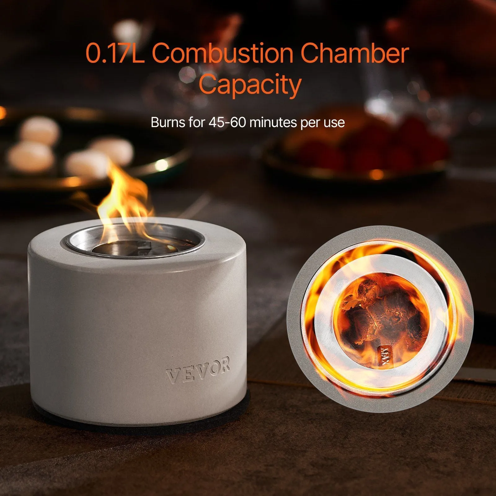 Tabletop Fire Pit Cylinder Indoor/Outdoor