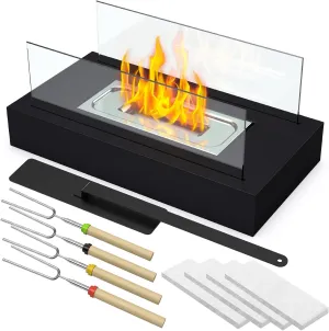 Tabletop Fire Pit -Safer Table Fireplace with Cobblestone, DYCYRQ Indoor/Outdoor Portable Min Table Top Firepit, Decor Home Patio Gifts for Women Mom Wedding Housewarming Christmas Birthday Gift