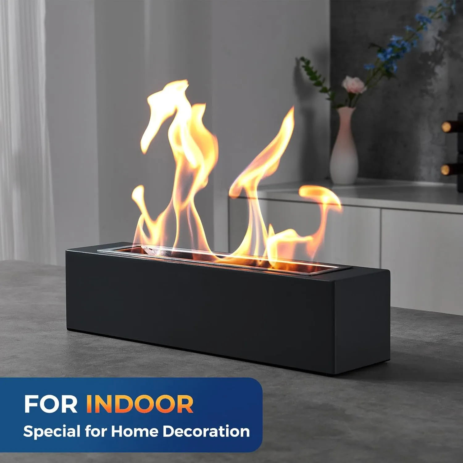 Tabletop Fire Pit - Smores Maker with 4 Extendable Roasting Sticks, Metal Indoor Table Top Firepit & Outdoor Tabletop Fireplaces for Patio & Balcony, Gift for Home Decor Housewarming Wedding Birthday