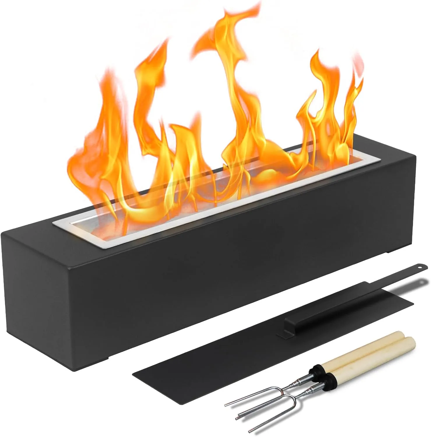 Tabletop Fire Pit with S’Mores Maker Kit – Large Indoor & Outdoor Portable Fireplace for Patio, Balcony, Holiday Parties, Family Gatherings & Friday Nights – Premium Table Top Firepit