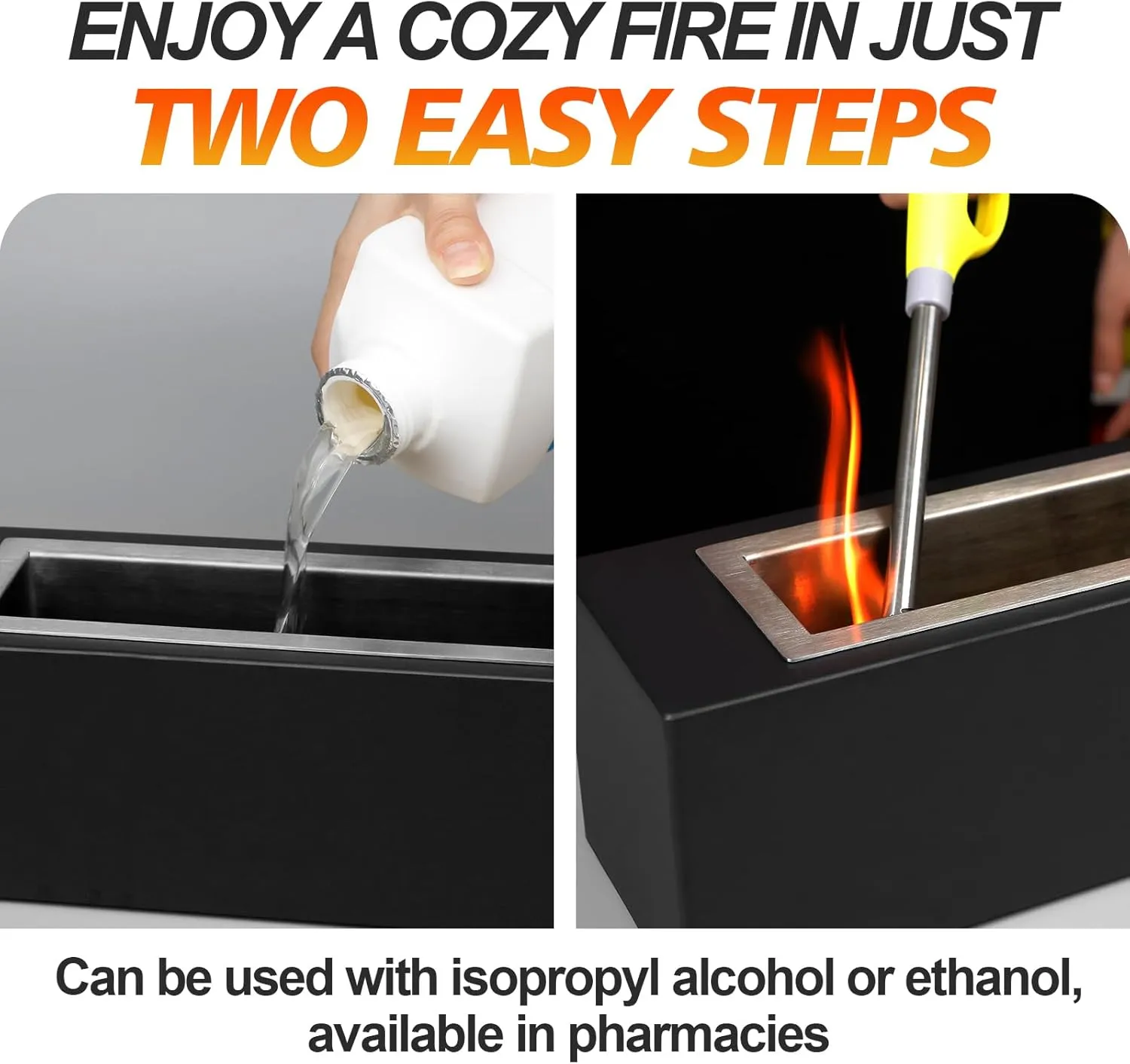 Tabletop Fire Pit with S’Mores Maker Kit – Large Indoor & Outdoor Portable Fireplace for Patio, Balcony, Holiday Parties, Family Gatherings & Friday Nights – Premium Table Top Firepit