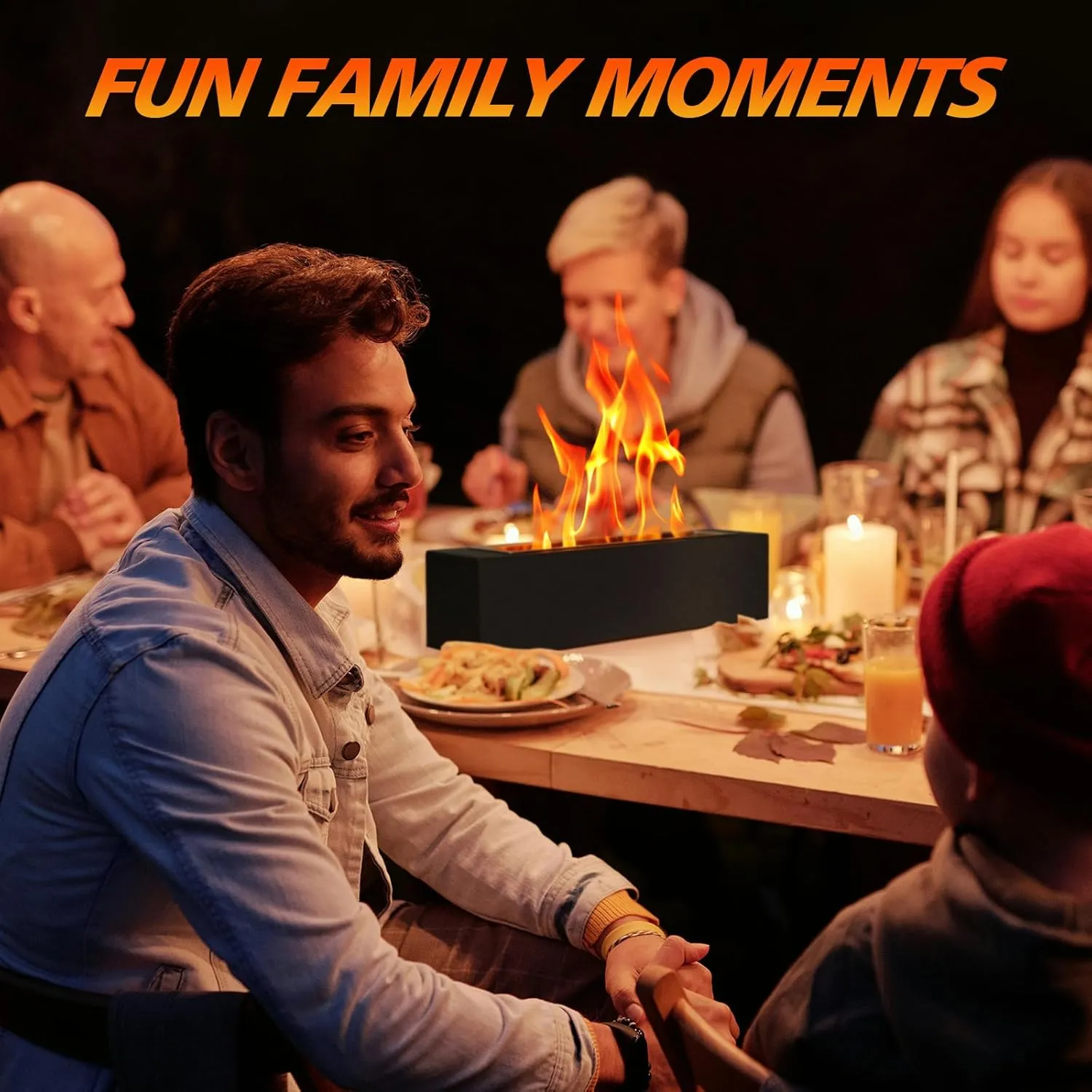 Tabletop Fire Pit with S’Mores Maker Kit – Large Indoor & Outdoor Portable Fireplace for Patio, Balcony, Holiday Parties, Family Gatherings & Friday Nights – Premium Table Top Firepit