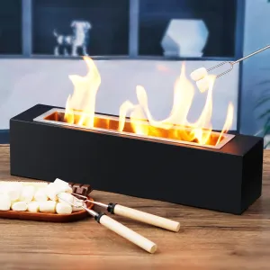 Tabletop Fire Pit with S’Mores Maker Kit – Large Indoor & Outdoor Portable Fireplace for Patio, Balcony, Holiday Parties, Family Gatherings & Friday Nights – Premium Table Top Firepit