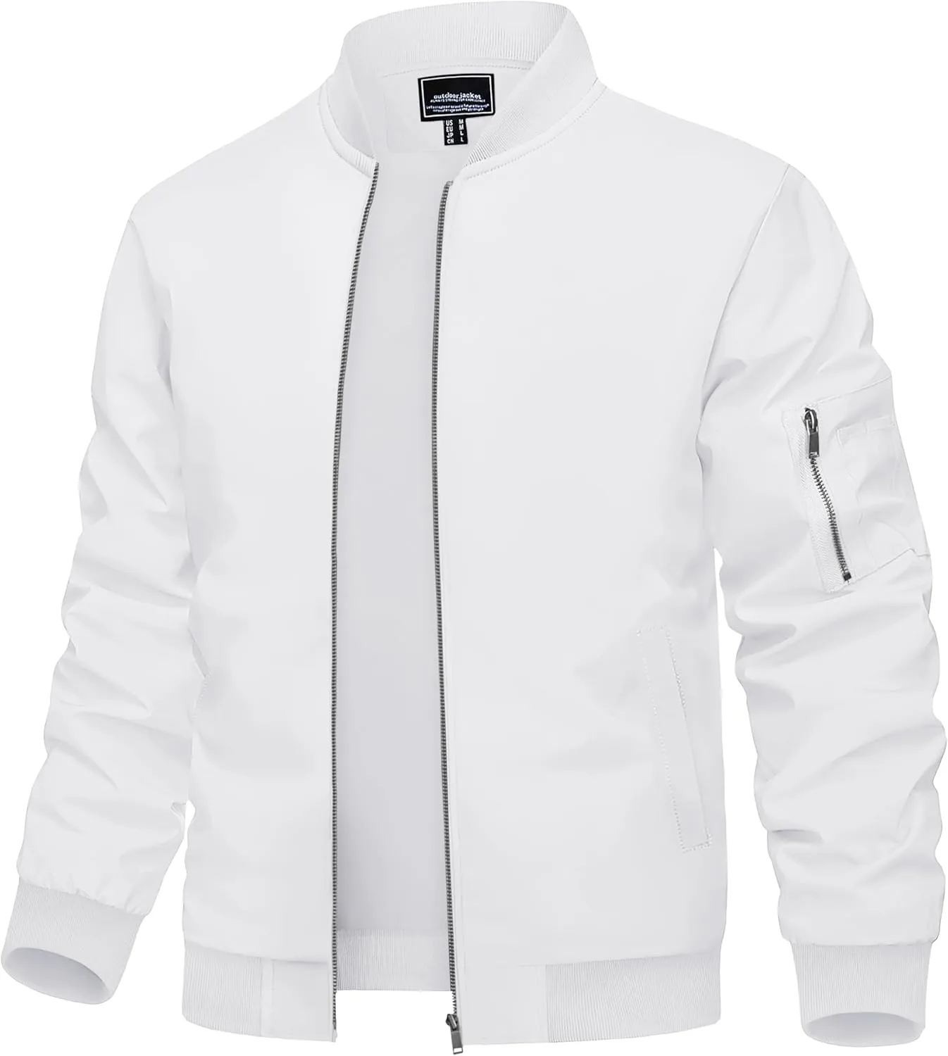 TACVASEN Men's Bomber Jacket Lightweight Casual Spring Fall Windbreaker Zip Up Coat with Pocket