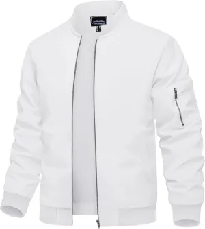 TACVASEN Men's Bomber Jacket Lightweight Casual Spring Fall Windbreaker Zip Up Coat with Pocket