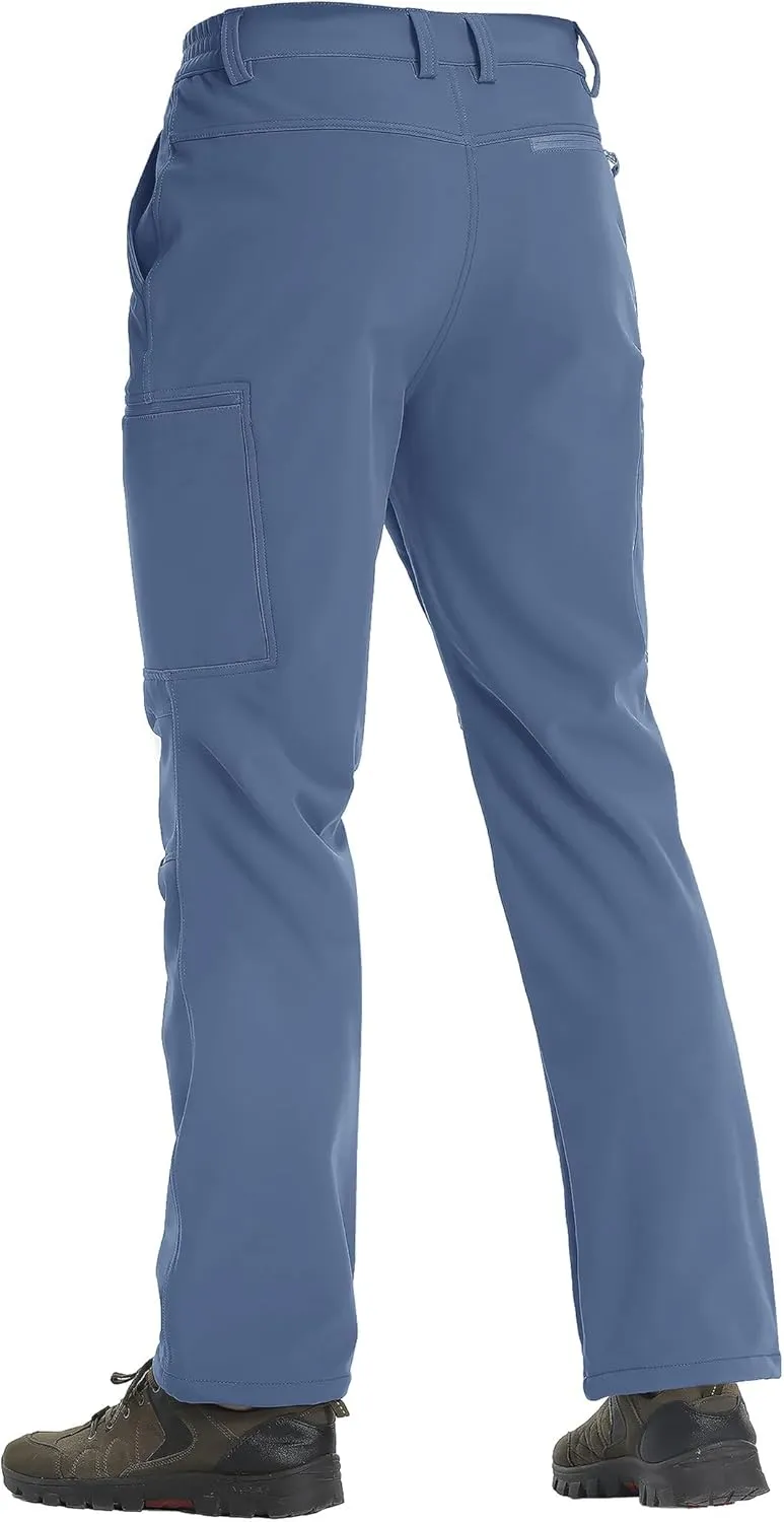 TACVASEN Men's Hiking Pants Fleece Lined Cargo Work Pants with 5 Pockets for Fishing Camping Travel