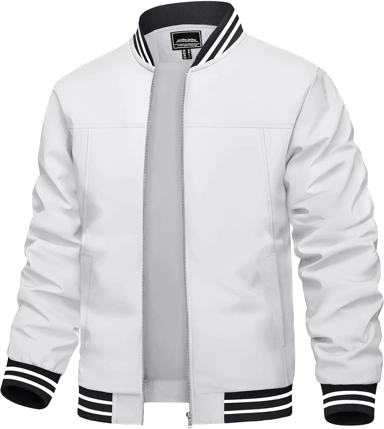 TACVASEN Men's Lightweight Jacket Casual Spring Fall Windbreaker Bomber Zip Up Coat With Pocket
