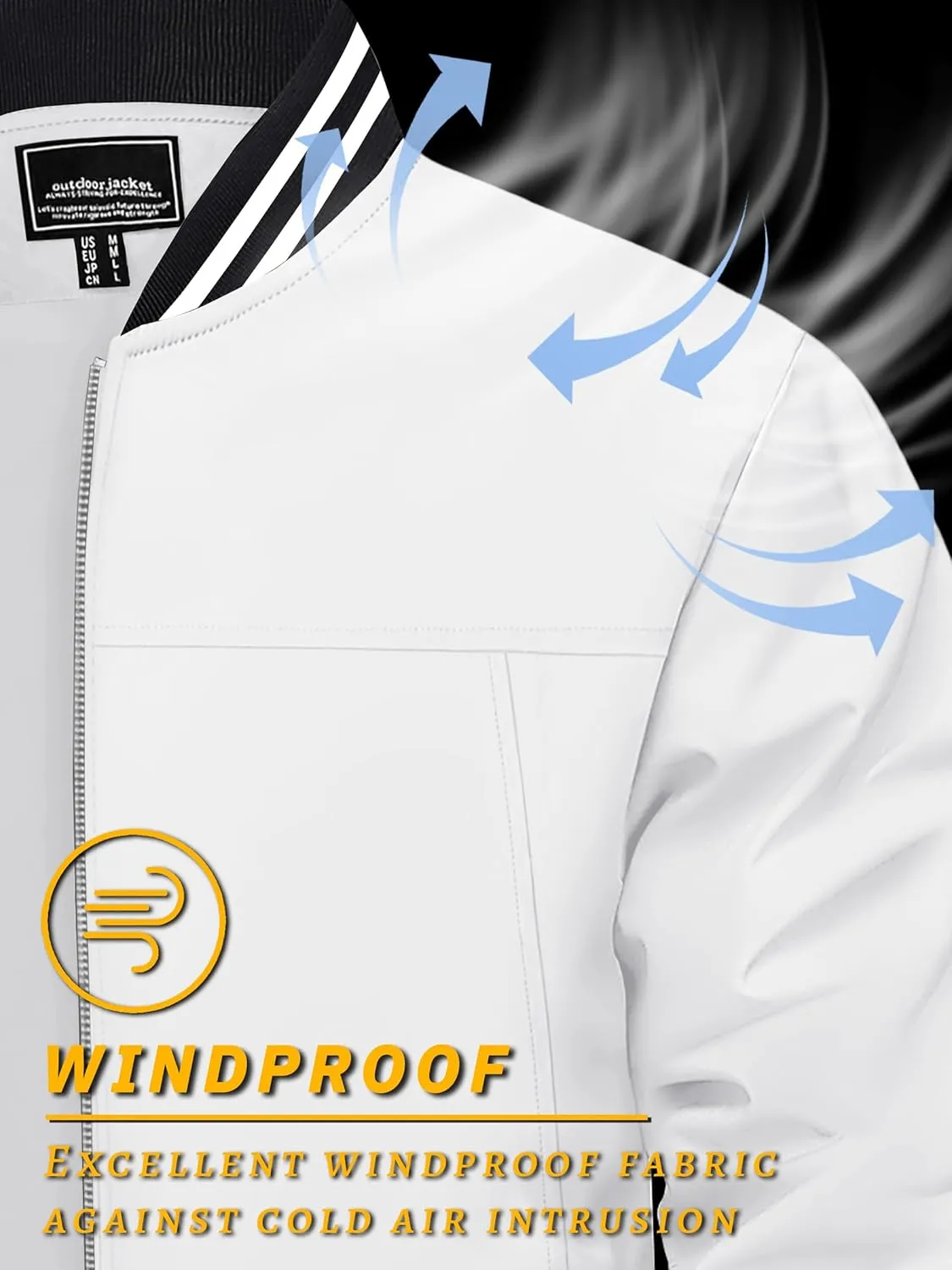 TACVASEN Men's Lightweight Jacket Casual Spring Fall Windbreaker Bomber Zip Up Coat With Pocket