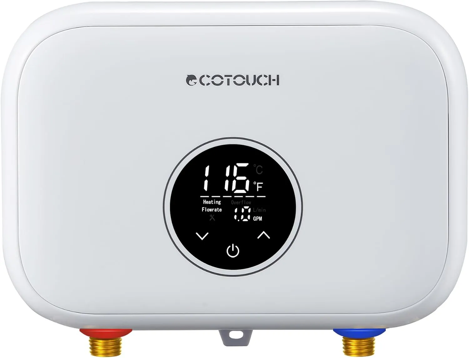 Tankless Water Heater Electric, ECOTOUCH 6kW 240V Point of Use Water Heater on Demand Water Heaters Instant Hot Water Heaters ETL Certificated Self-modulation ECO60SE White