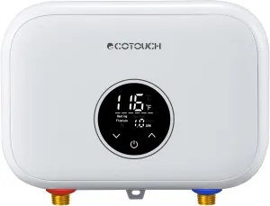 Tankless Water Heater Electric, ECOTOUCH 6kW 240V Point of Use Water Heater on Demand Water Heaters Instant Hot Water Heaters ETL Certificated Self-modulation ECO60SE White