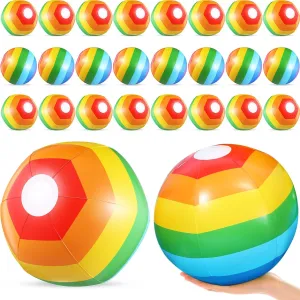 Tanlade 24 Pcs 14" Inflatable Beach Balls,Rainbow Beach Balls Bulk,Inflatable Pool Toys for Party Supplies Decorations, Adults Kids Birthday Luau Summer Beach Water Games Party Favors