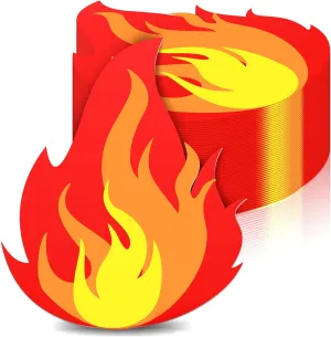 Tenceur 50 Pcs Fire Shaped Table Placemats Fire Party Supplies 10. 9 x 9. 2'' Disposable for Flame Truck Firefighter Graduation Birthday Survivor Camping BBQ Party Pentecost Decorations