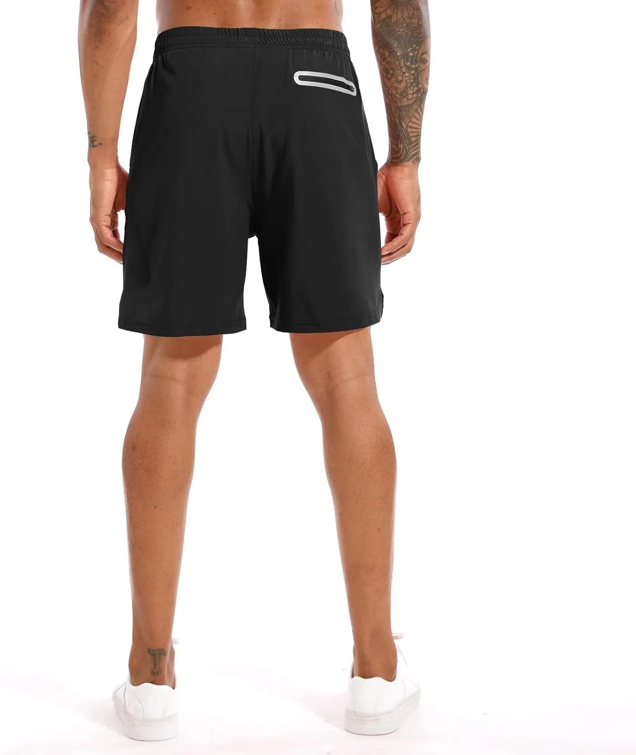 TENJOY Men's 2 in 1 Running Shorts 5 in or 7 in Quick Dry Gym Athletic Workout Shorts for Men with Phone Pockets