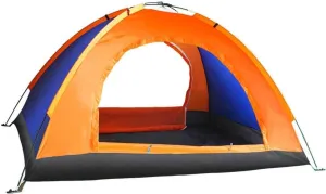 Tent-4-Person-Camping-Tents, Waterproof Windproof Family Tent, 3 Large Mesh Windows, Double Layer, Easy Set Up, Portable with Carry Bag