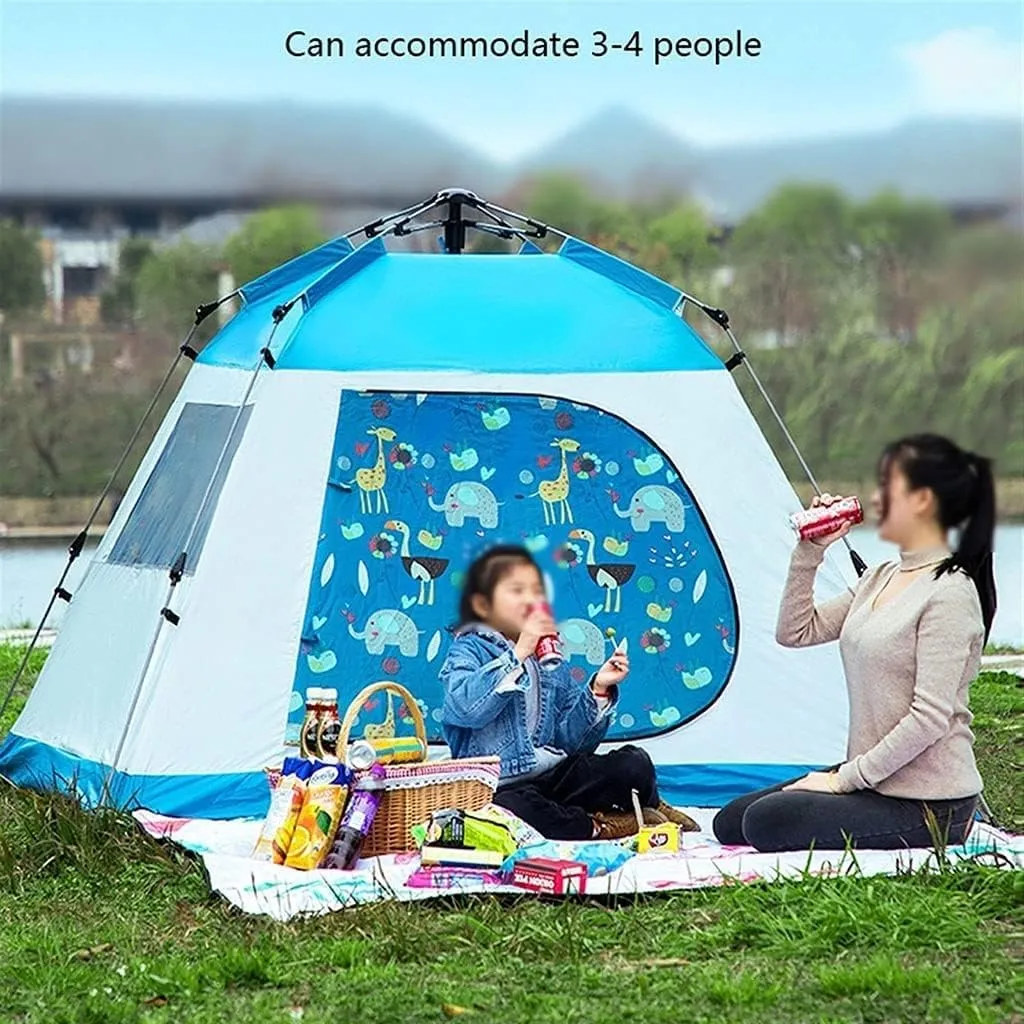 Tents for Camping Beach Tents 3-4 People Family Tent, Automatic Quick-Opening Camping Tent, Rainproof Sunscreen Beach Tents Outdoor Tent Family Tents for Camping Hiking Traveling