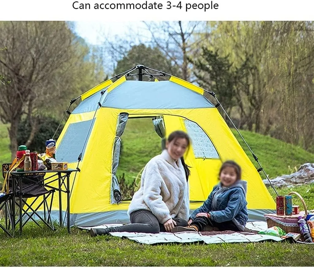 Tents for Camping Beach Tents 3-4 People Family Tent, Automatic Quick-Opening Camping Tent, Rainproof Sunscreen Beach Tents Outdoor Tent Family Tents for Camping Hiking Traveling