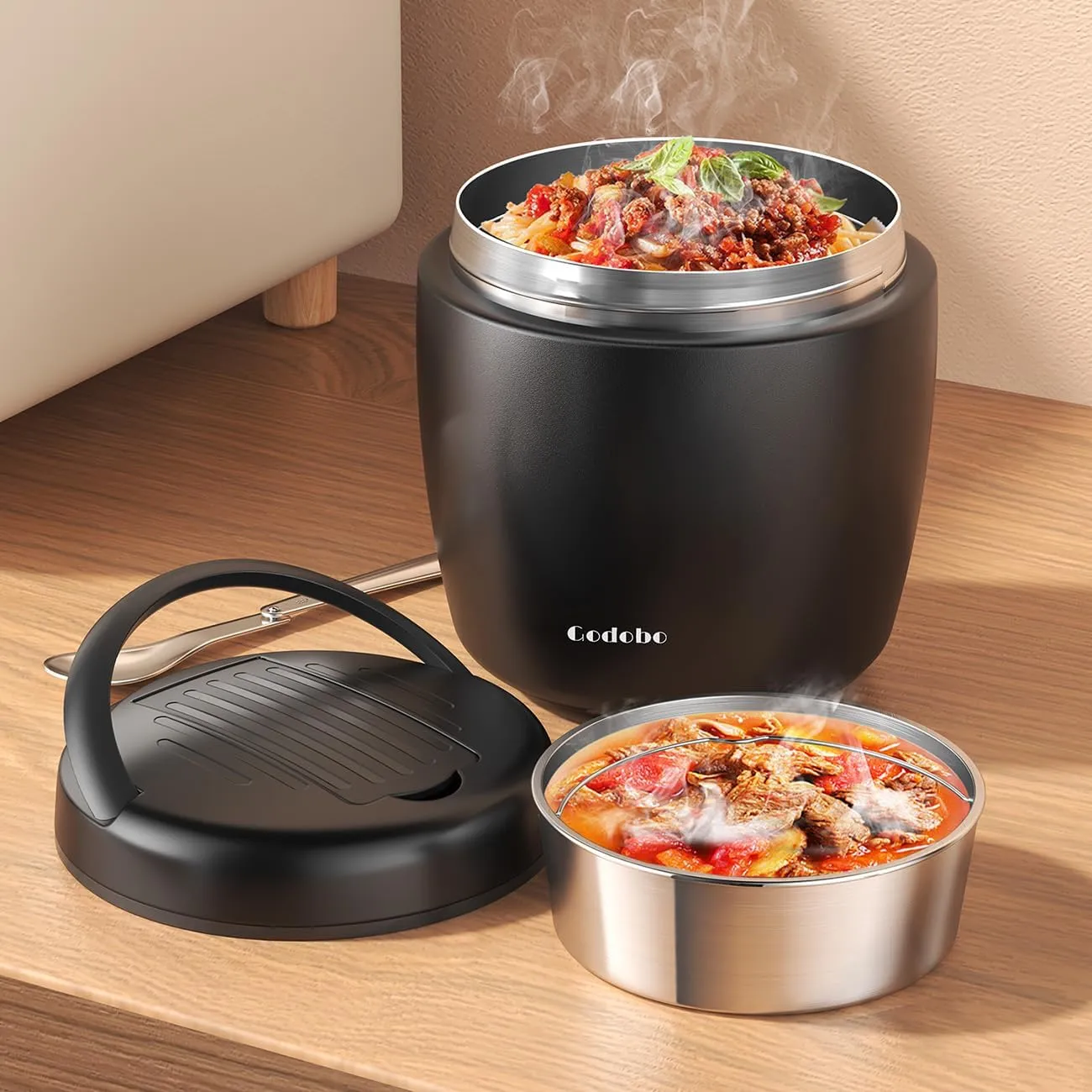 Thermo for Hot Food 32OZ Soup Thermo for Adults Vacuum Insulated Stainless Steel Food Jar Wide Mouth Leakproof Lunch Containers with Spoon for School Office
