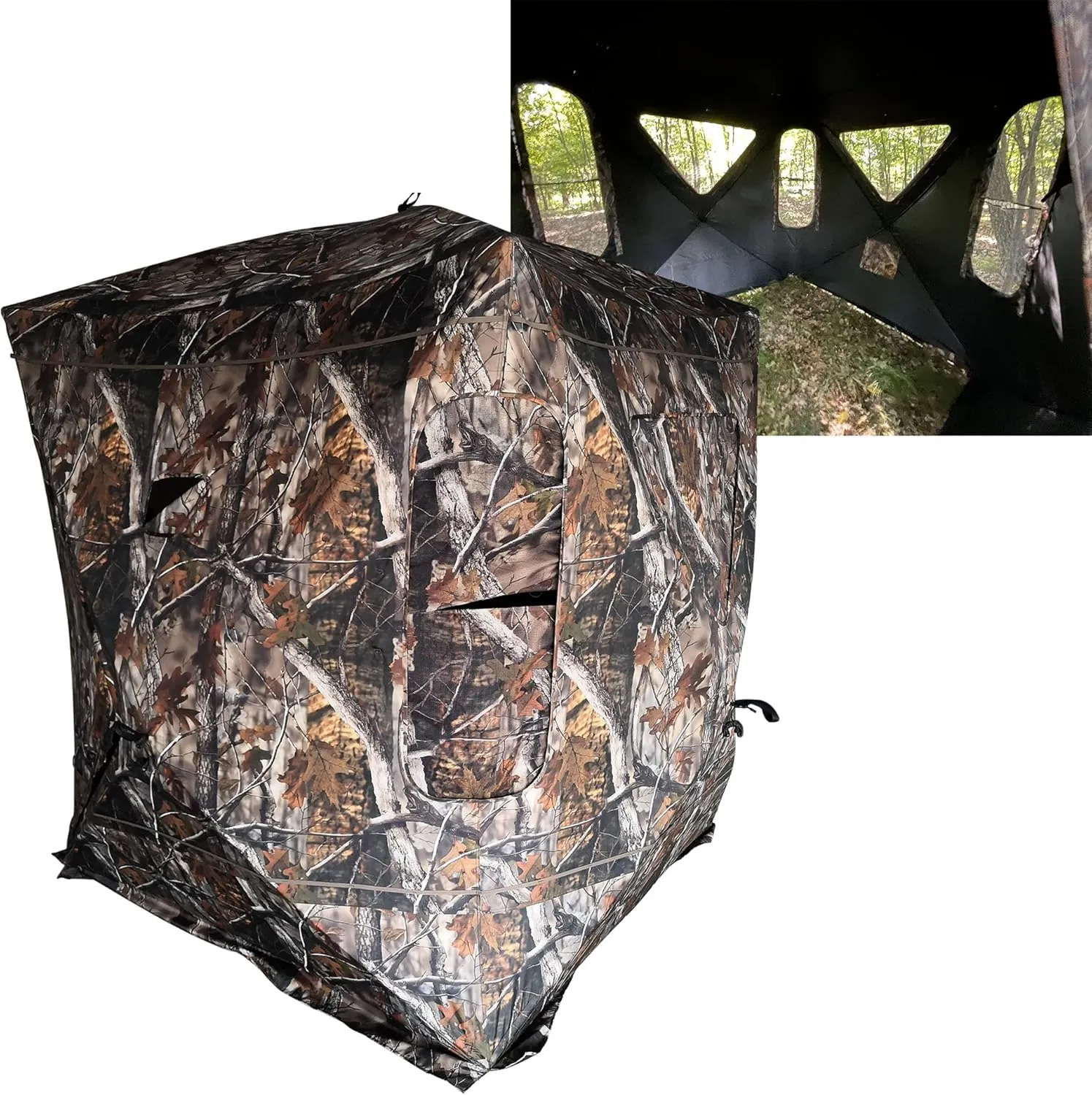 THUNDERBAY SPUR Collector 2-4 Person Hunting Blind, Portable Ground Blind with Silent Sliding Window, Portable Durable Hunting Tent for Deer & Turkey Hunting