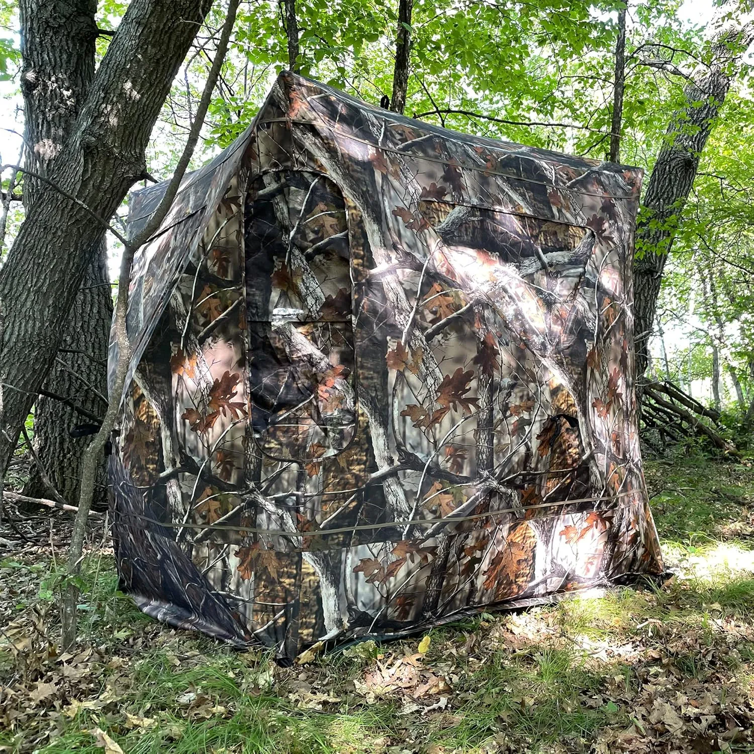 THUNDERBAY SPUR Collector 2-4 Person Hunting Blind, Portable Ground Blind with Silent Sliding Window, Portable Durable Hunting Tent for Deer & Turkey Hunting