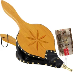 TJ.MOREE Fireplace Bellows Indoor 19"x 8" Large Wood Fire Blower with Hanging Strap, Long Handle, Metal Nozzle, Great Tool for Fireplace, Fire Pit, Wood Stove, BBQ, Outdoor Camping - Carving